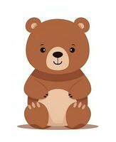 Illustration of Cute and tender bear Character Cartoon Vector. Generative AI photo