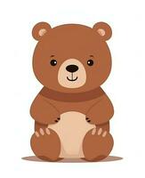 Illustration of Cute and tender bear Character Cartoon Vector. Generative AI photo