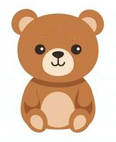 Illustration of Cute and tender bear Character Cartoon Vector. Generative AI photo