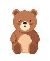 Illustration of Cute and tender bear Character Cartoon Vector. Generative AI photo