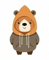 Illustration of Cute and tender bear Character Cartoon Vector. Generative AI photo