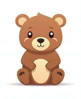 Illustration of Cute and tender bear Character Cartoon Vector. Generative AI photo