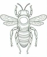 bee coloring pages for adults. Generative AI photo
