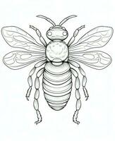 a bee coloring page with a drawing of a bee. Generative AI photo