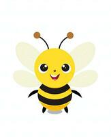 Illustration of cute bee on white background. Generative AI photo