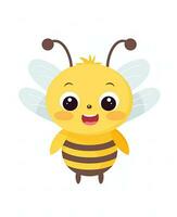 cute cartoon bee vector illustration. Generative AI photo