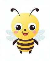 Illustration of cute bee on white background. Generative AI photo