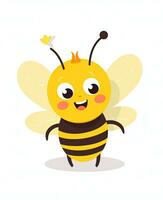 cute cartoon bee vector illustration. Generative AI photo