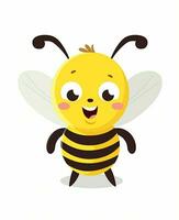 cute cartoon bee vector illustration. Generative AI photo