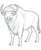 a coloring page of a buffalo. Generative AI photo