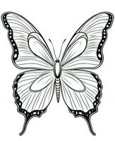a black and white butterfly on a white background. Generative AI photo