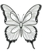 a black and white butterfly on a white background. Generative AI photo