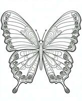 butterfly coloring pages for adults. Generative AI photo