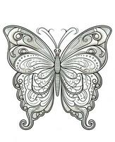 a butterfly coloring page with intricate patterns. Generative AI photo