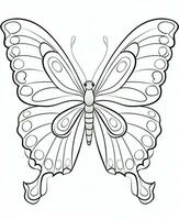 butterfly coloring pages for kids. Generative AI photo