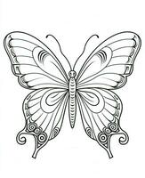 butterfly coloring pages for adults. Generative AI photo