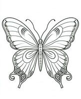 butterfly coloring pages for adults. Generative AI photo