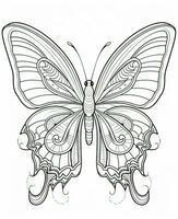 butterfly coloring pages for adults. Generative AI photo