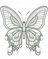 butterfly coloring pages for adults. Generative AI photo