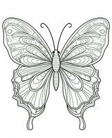butterfly coloring pages for adults. Generative AI photo