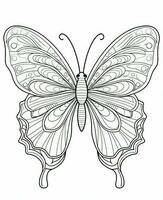 butterfly coloring pages for adults. Generative AI photo