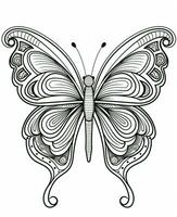 a butterfly coloring page with intricate designs. Generative AI photo