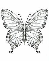 butterfly coloring pages for adults. Generative AI photo