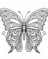 a butterfly coloring page with intricate designs. Generative AI photo