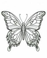 butterfly coloring pages for adults. Generative AI photo