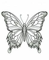 butterfly coloring pages for adults. Generative AI photo