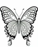 butterfly coloring pages for adults. Generative AI photo