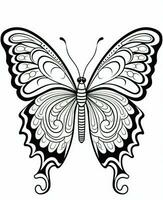 butterfly coloring pages for adults. Generative AI photo