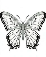 butterfly coloring pages for adults. Generative AI photo