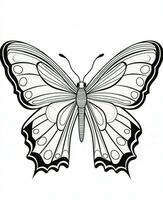 butterfly coloring pages for adults. Generative AI photo