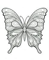 a butterfly coloring page with intricate designs. Generative AI photo