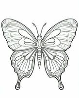 butterfly coloring pages for kids. Generative AI photo