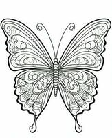 butterfly coloring pages for adults. Generative AI photo