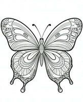 a butterfly coloring page with intricate designs. Generative AI photo