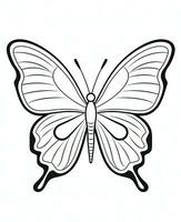 mariposa colorante paginas para niños. generativo ai foto