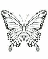 butterfly coloring pages for kids. Generative AI photo