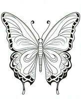 butterfly coloring pages for adults. Generative AI photo