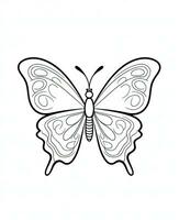 butterfly coloring pages for kids. Generative AI photo