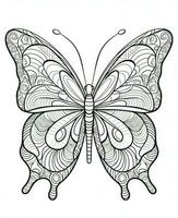 a butterfly coloring page for adults. Generative AI photo