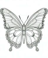 a butterfly coloring page with intricate designs. Generative AI photo