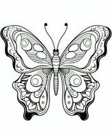 butterfly coloring pages for adults. Generative AI photo