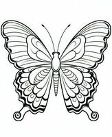 butterfly coloring pages for kids. Generative AI photo