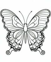 butterfly coloring pages for kids. Generative AI photo