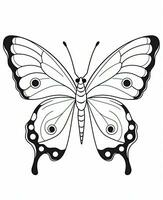 butterfly coloring pages for kids. Generative AI photo