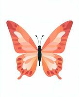 a butterfly with orange wings on a white background. Generative AI photo