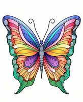 a colorful butterfly with white background. Generative AI photo